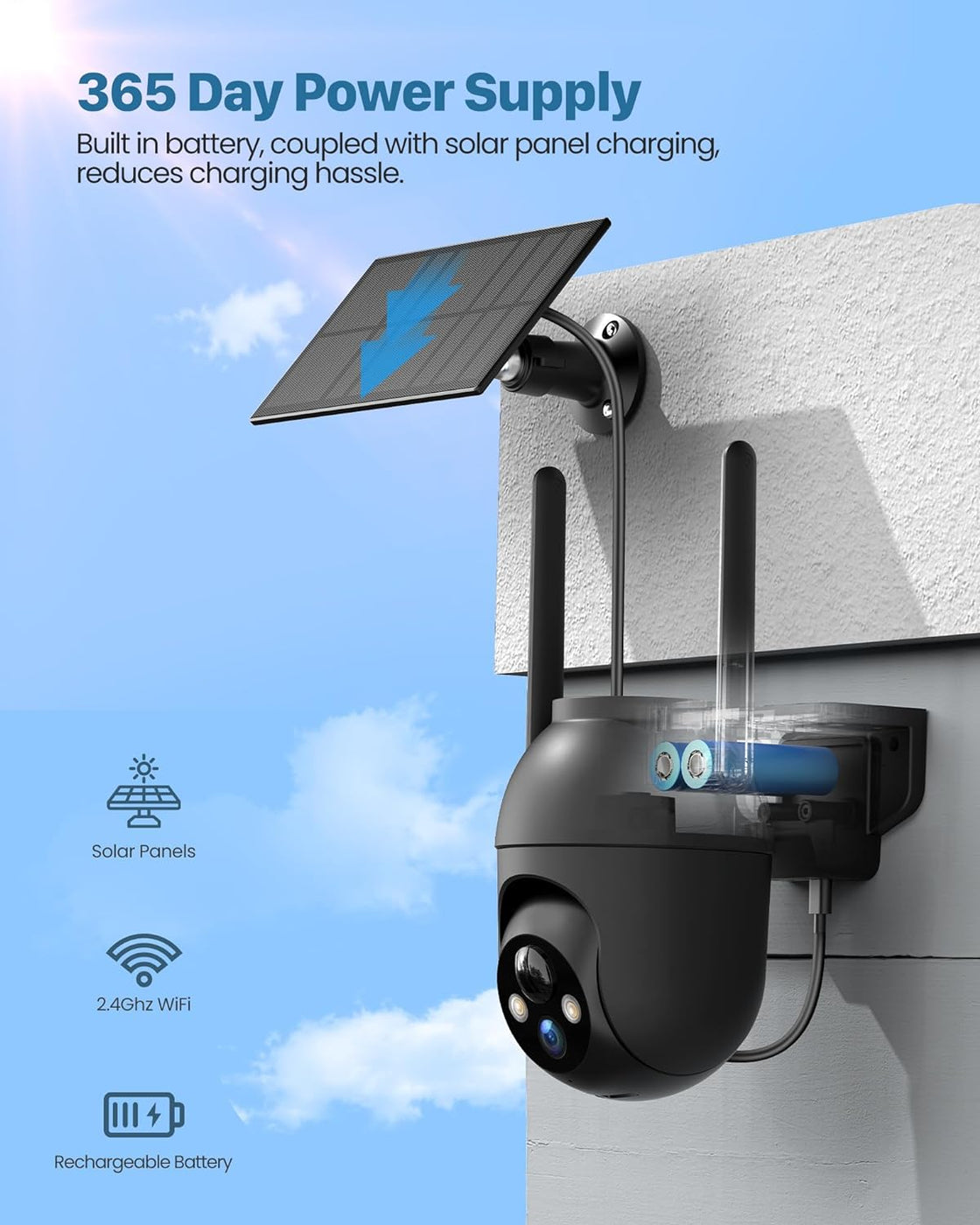 CQ1 Black Solar Powered Camera